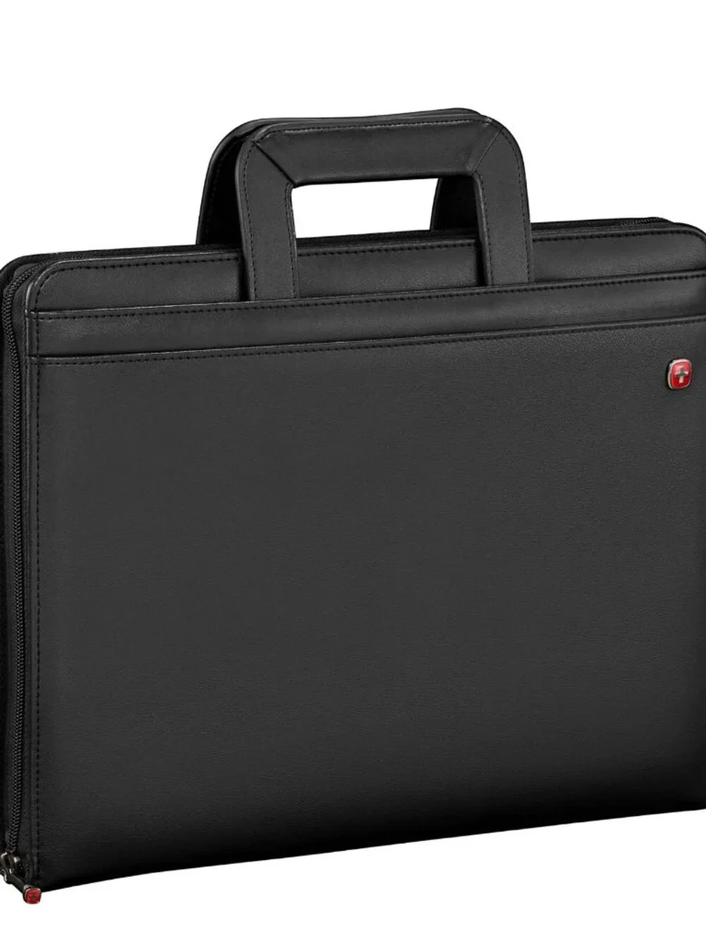 Zippered Presentation Padfolio Envelope with handle Black Cardholder Leather